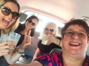 On our way in the car